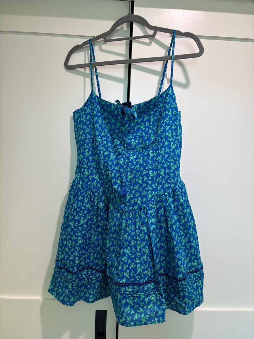 NWT Target x Roller Rabbit Blue and Green Lobster Print Mini Dress Size M